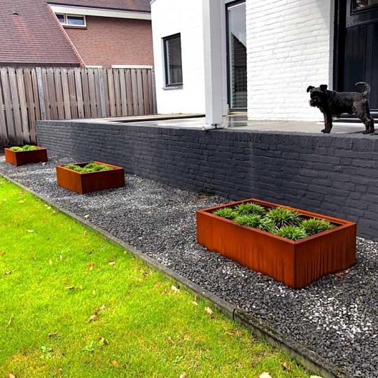 Cortenstaal plantenbak - Rechthoek - 100 x 60 x 30 cm - Zonder bodemplaat