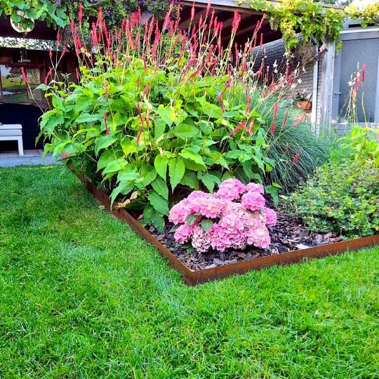 Cortenstaal borderrand - Recht - Hoogte 15 cm - 240 cm