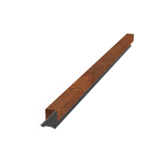 Cortenstaal overzetprofiel - 5 x 5 x 5 cm - 150 cm