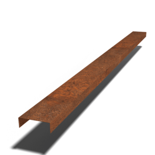 Cortenstaal overzetprofiel - 5 x 15 x 5 cm - 240 cm