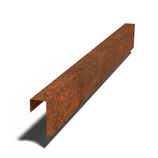 Cortenstaal overzetprofiel - 15 x 6 x 5 cm - 150 cm