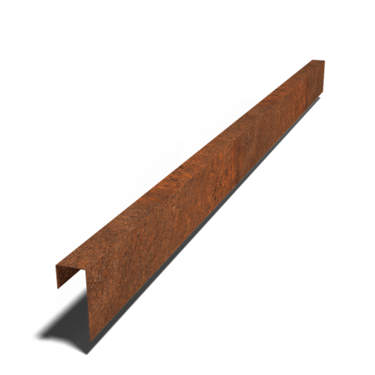 Cortenstaal overzetprofiel - 15 x 6 x 5 cm - 240 cm