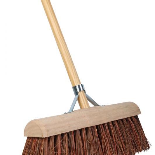 Talen Tools – Gemeentebezem – Halfrond – Natuurvezel – 45 cm – Houten steel – 160 cm