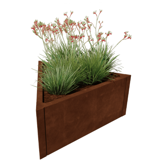 Cortenstaal plantenbak Alaska gelijkzijdig 80 cm (hoogte 40 cm)