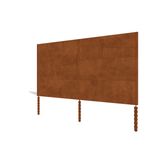 Cortenstaal schutting H3 - Complete set - 372 x 6 x 190 cm