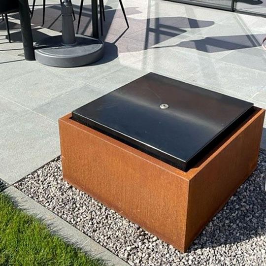 Cortenstaal waterornament 50 x 50 x 40 cm (met ledverlichting)