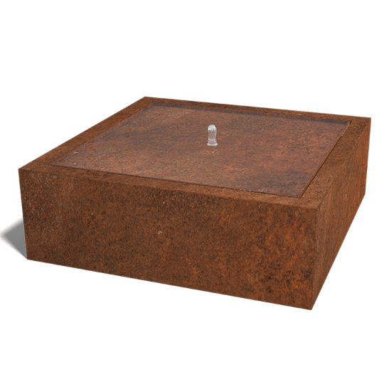 Cortenstaal watertafel 120 x 120 x 40 cm (zonder ledverlichting)
