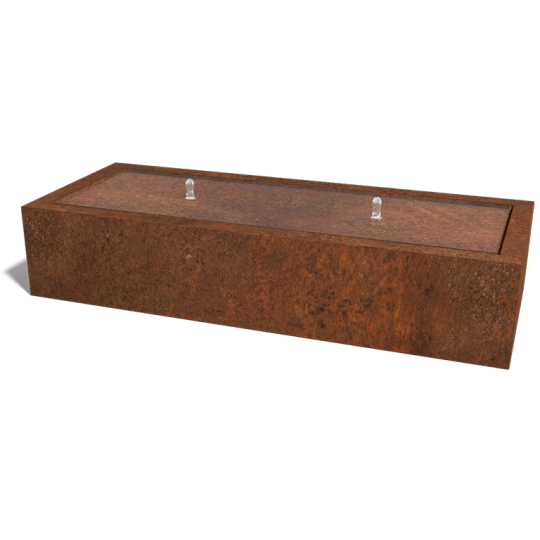 Cortenstaal watertafel - Lyra - 200 x 80 x 40 cm - Met LED-verlichting