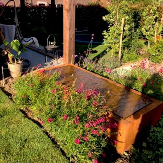 Cortenstaal watertafel 200 x 80 x 40 cm (met ledverlichting)