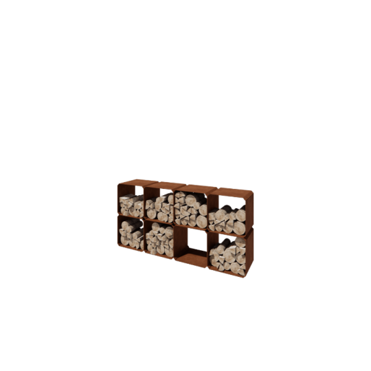 Cortenstaal houtopslag Colorado - 8 stuks