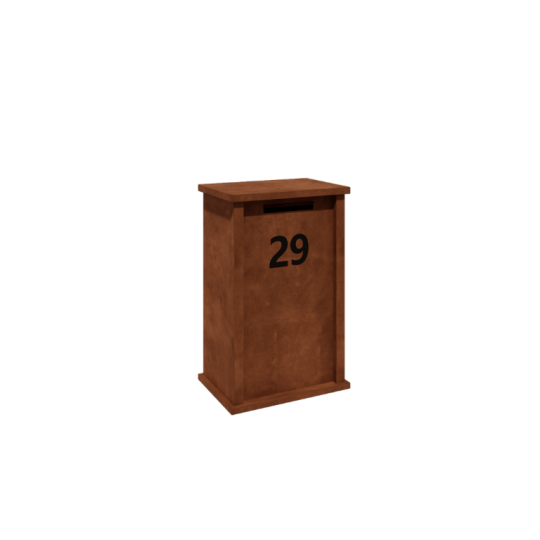 Cortenstaal brievenbus - Arizona M - 60 x 40 x 100 cm