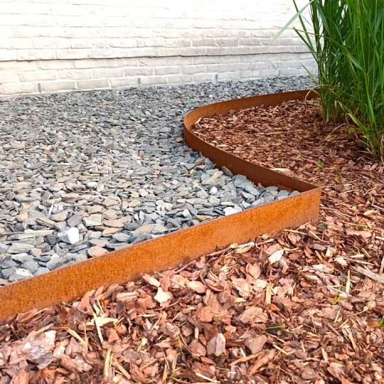 Cortenstaal borderrand recht 15 cm (lengte 150 cm)