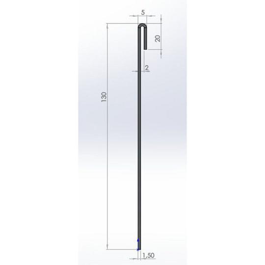 Cortenstaal borderrand geplet 13 cm (lengte 150 cm)