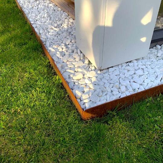 Cortenstaal borderrand - Geplet - Hoogte 13 cm - 240 cm