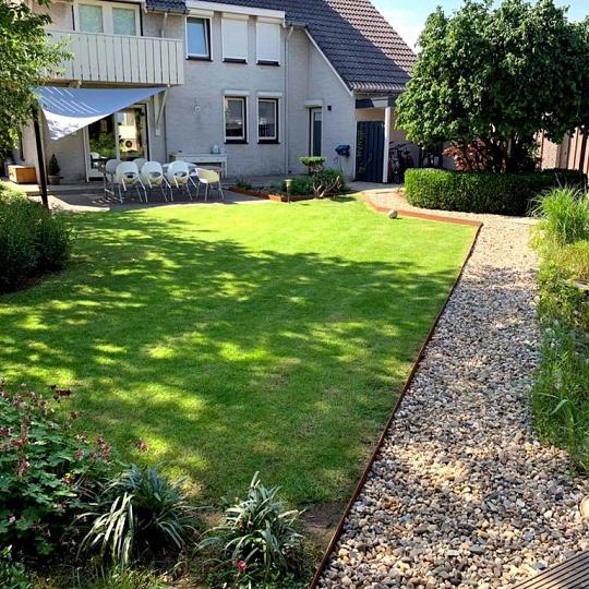 Cortenstaal borderrand - Geplet - Hoogte 13 cm - 240 cm