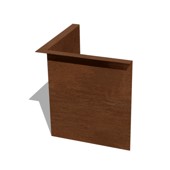 Cortenstaal borderrand - Gezet - Binnenhoek - Hoogte 34 cm