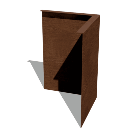 Cortenstaal borderrand - Gezet - Buitenhoek - Hoogte 45 cm