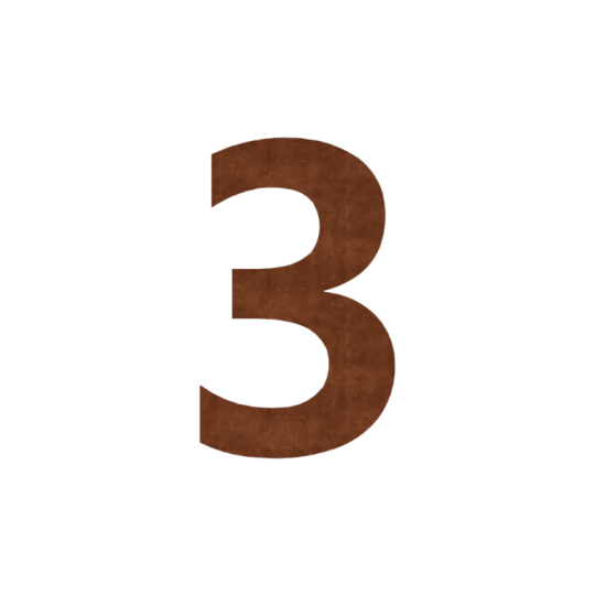 Cortenstaal huisnummer 3 - 15 cm