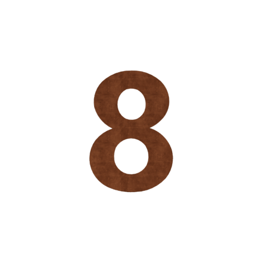 Cortenstaal huisnummer 8 - 30 cm