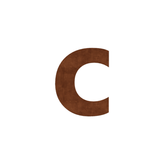 Cortenstaal huisnummer c - 10 cm