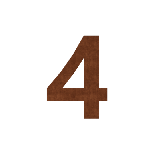 Cortenstaal huisnummer 4 - 50 cm