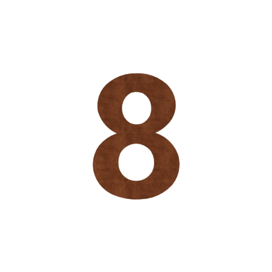Cortenstaal huisnummer 8 - 50 cm