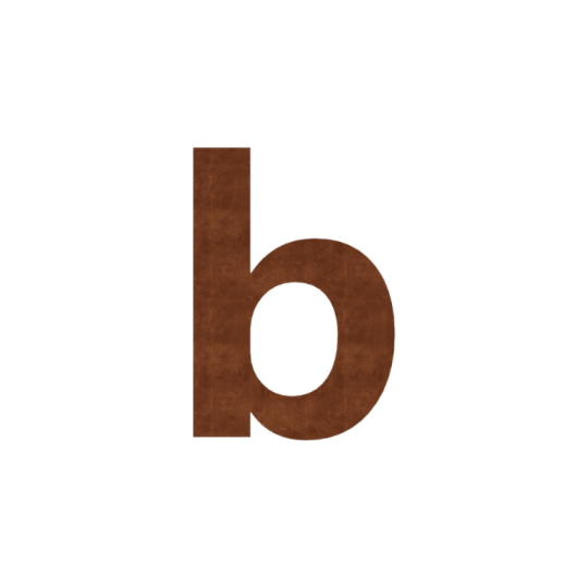 Cortenstaal huisnummer b – 43,1 cm