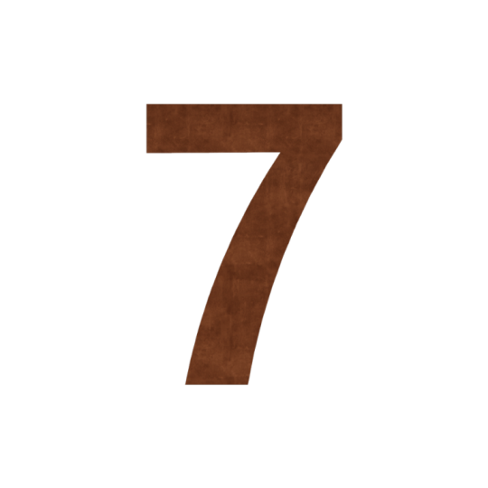 Cortenstaal huisnummer 7 - 80 cm