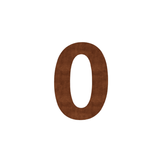 Cortenstaal huisnummer 0 - 80 cm