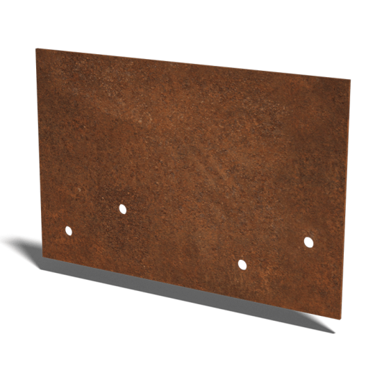 Cortenstaal koppelplaat - Recht - Hoogte borderrand 22 / 25 cm