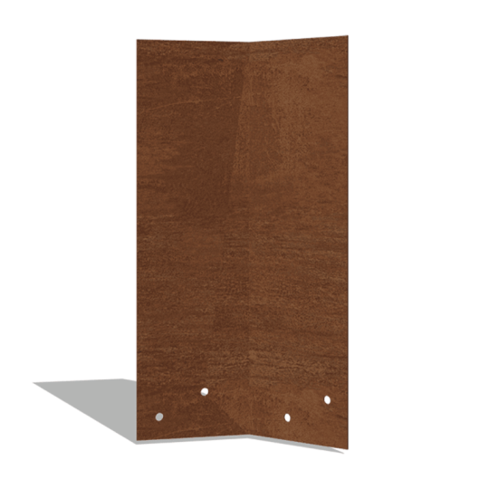 Cortenstaal koppelplaat 45º hoog 34 - 37,5 cm