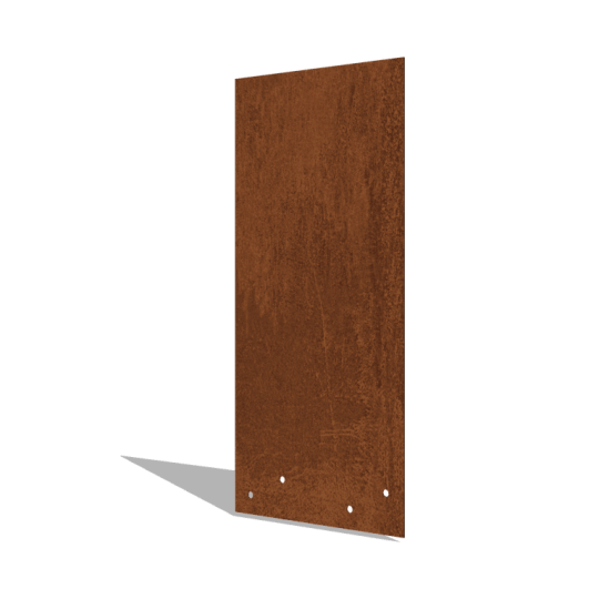 Cortenstaal koppelplaat - Recht - Hoogte borderrand 45 cm