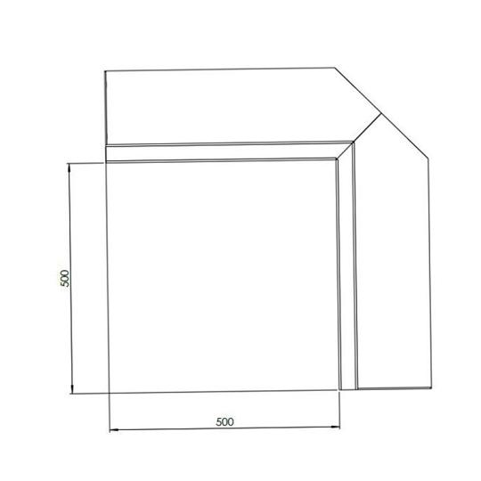 Cortenstaal keerwand - Binnenhoek - 50 x 50 x 30 cm