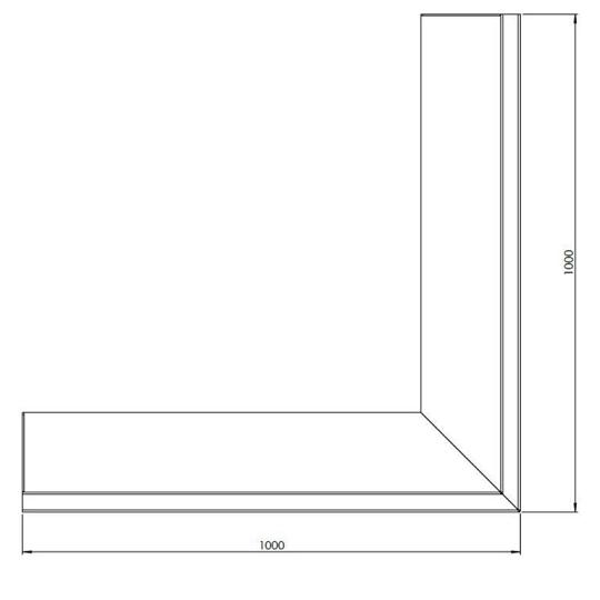 Cortenstaal keerwand - Buitenhoek - 100 x 100 x 30 cm