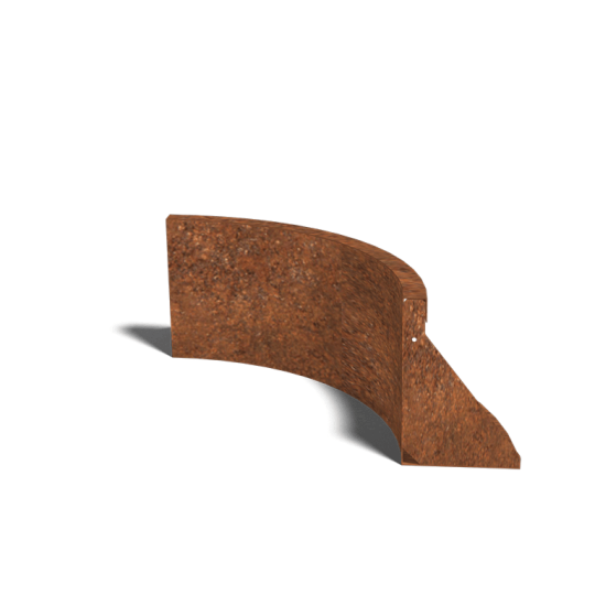 Cortenstaal keerwand - Binnenbocht - 50 x 50 x 30 cm