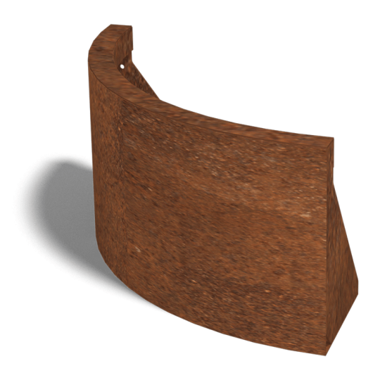 Cortenstaal keerwand buitenbocht 50 x 50 cm (hoogte 30 cm)