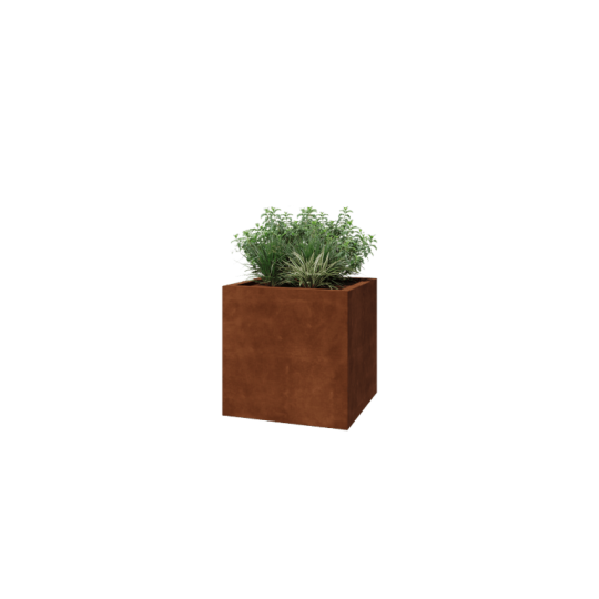 Cortenstaal plantenbak - Vierkant - 70 x 70 x 70 cm - Gelast - Met bodemplaat