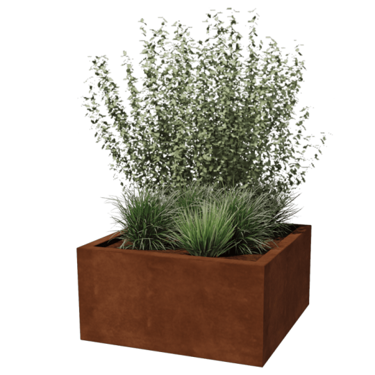 Cortenstaal plantenbak - Vierkant - 80 x 80 x 40 cm - Gelast - Zonder bodemplaat