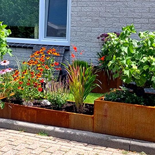 Cortenstaal gelaste plantenbak Montana 80 x 80 x 40 cm (zonder bodemplaat)