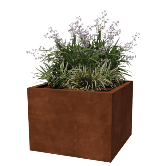 Cortenstaal gelaste plantenbak Montana 80 x 80 x 60 cm (zonder bodemplaat)