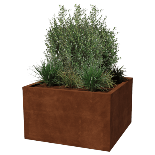 Cortenstaal plantenbak - Vierkant - 100 x 100 x 60 cm - Gelast - Zonder bodemplaat