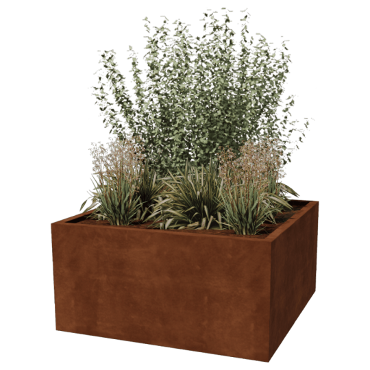Cortenstaal plantenbak - Vierkant - 120 x 120 x 60 cm - Gelast - Zonder bodemplaat