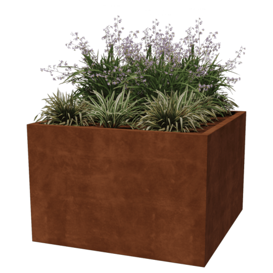 Cortenstaal gelaste plantenbak Montana 120 x 120 x 80 cm (zonder bodemplaat)