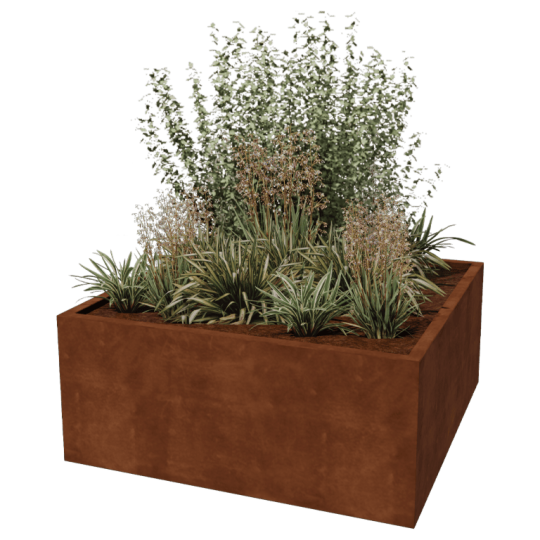 Cortenstaal plantenbak - Vierkant - 140 x 140 x 60 cm - Gelast - Zonder bodemplaat