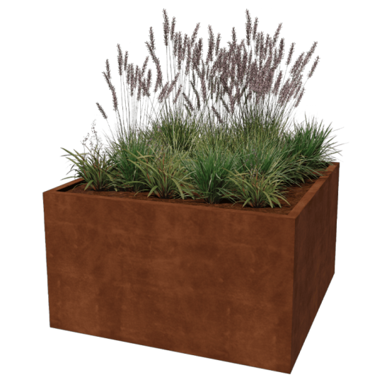 Cortenstaal plantenbak - Vierkant - 140 x 140 x 80 cm - Gelast - Zonder bodemplaat