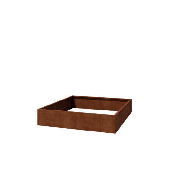 Cortenstaal plantenbak - Vierkant - 200 x 200 x 40 cm - Gelast - Zonder bodemplaat