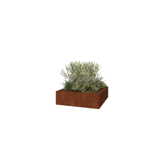 Cortenstaal plantenbak - Vierkant - 200 x 200 x 60 cm - Gelast - Zonder bodemplaat