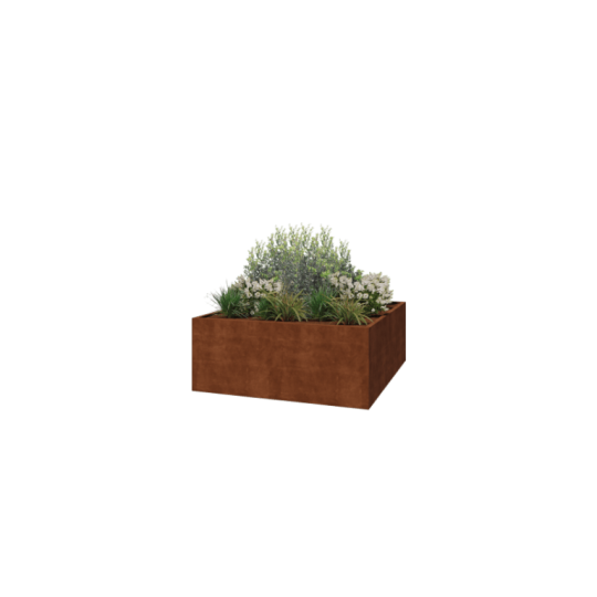 Cortenstaal gelaste plantenbak Montana 200 x 200 x 80 cm (zonder bodemplaat)