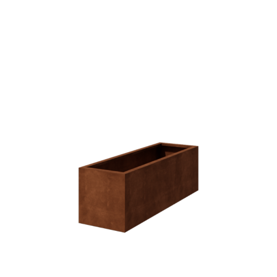 Cortenstaal plantenbak - Rechthoek - 150 x 50 x 50 cm - Gelast - Met bodemplaat