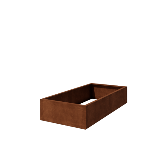 Cortenstaal plantenbak - Rechthoek - 200 x 100 x 40 cm - Gelast - Zonder bodemplaat